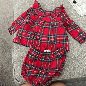 Janie and Jack two piece plaid holiday outfit. 3-6 months. NWT